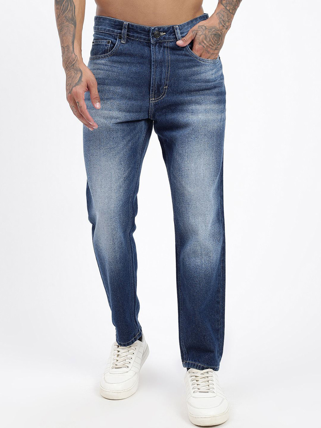 

SHOWOFF Men Comfort Slim Fit Cotton Jeans, Navy blue
