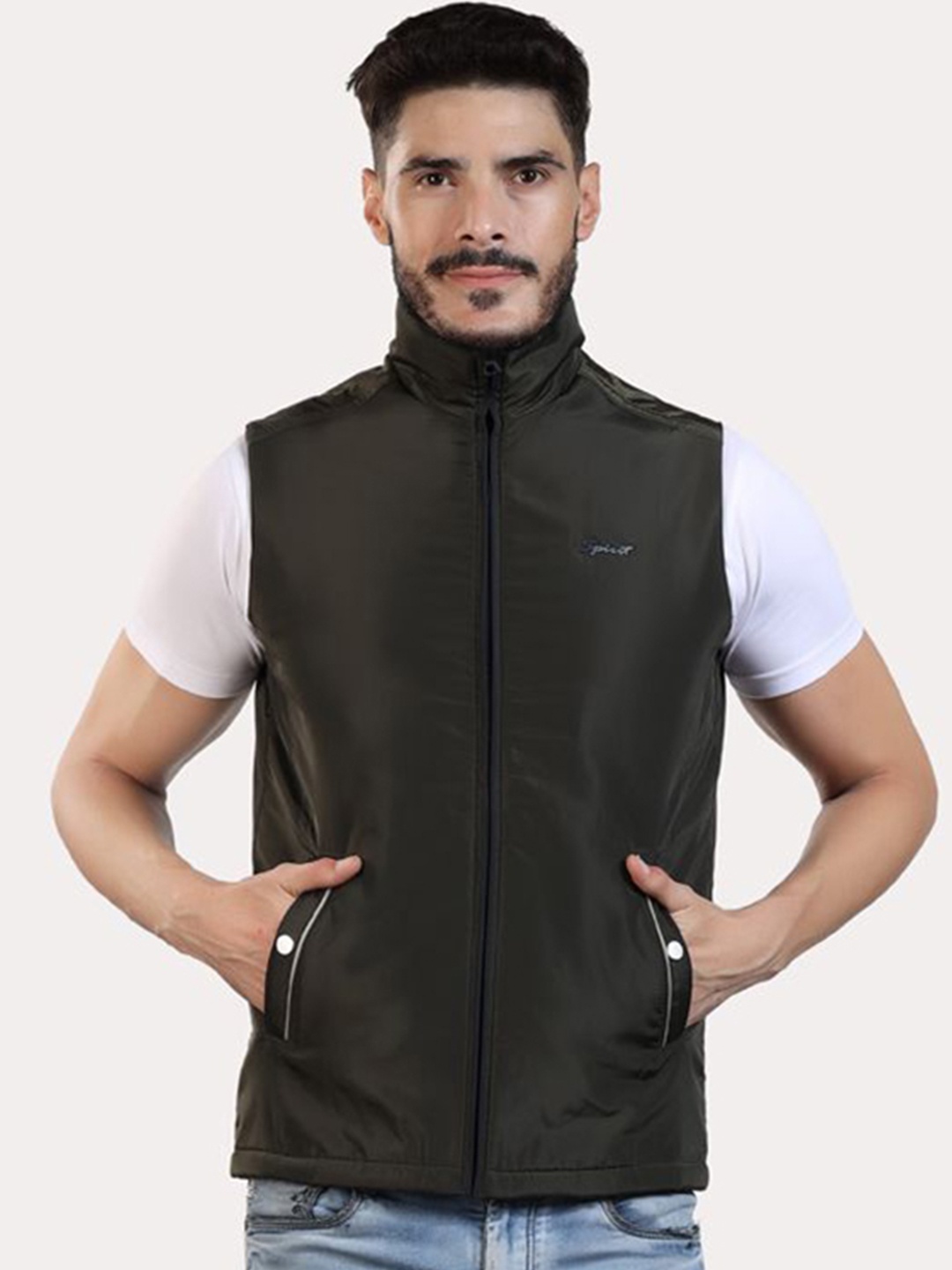 

Spirit Men Polyester Lightweight Tailored Jacket, Olive