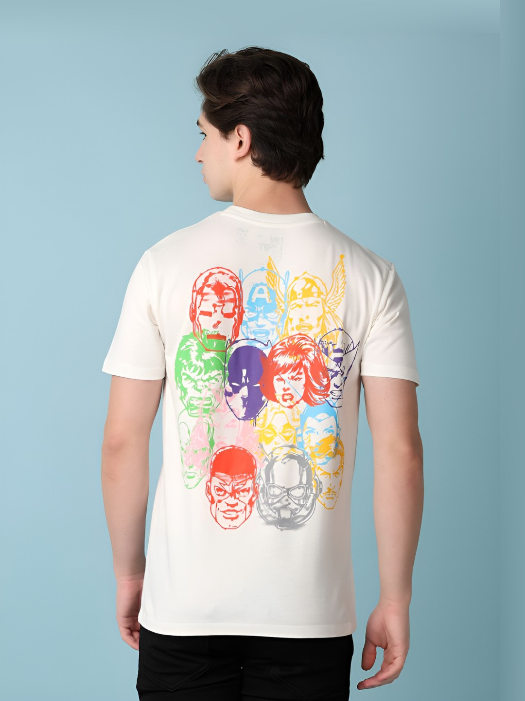 

V-Mart Men Graphic Printed Round Neck Cotton T-shirt, White
