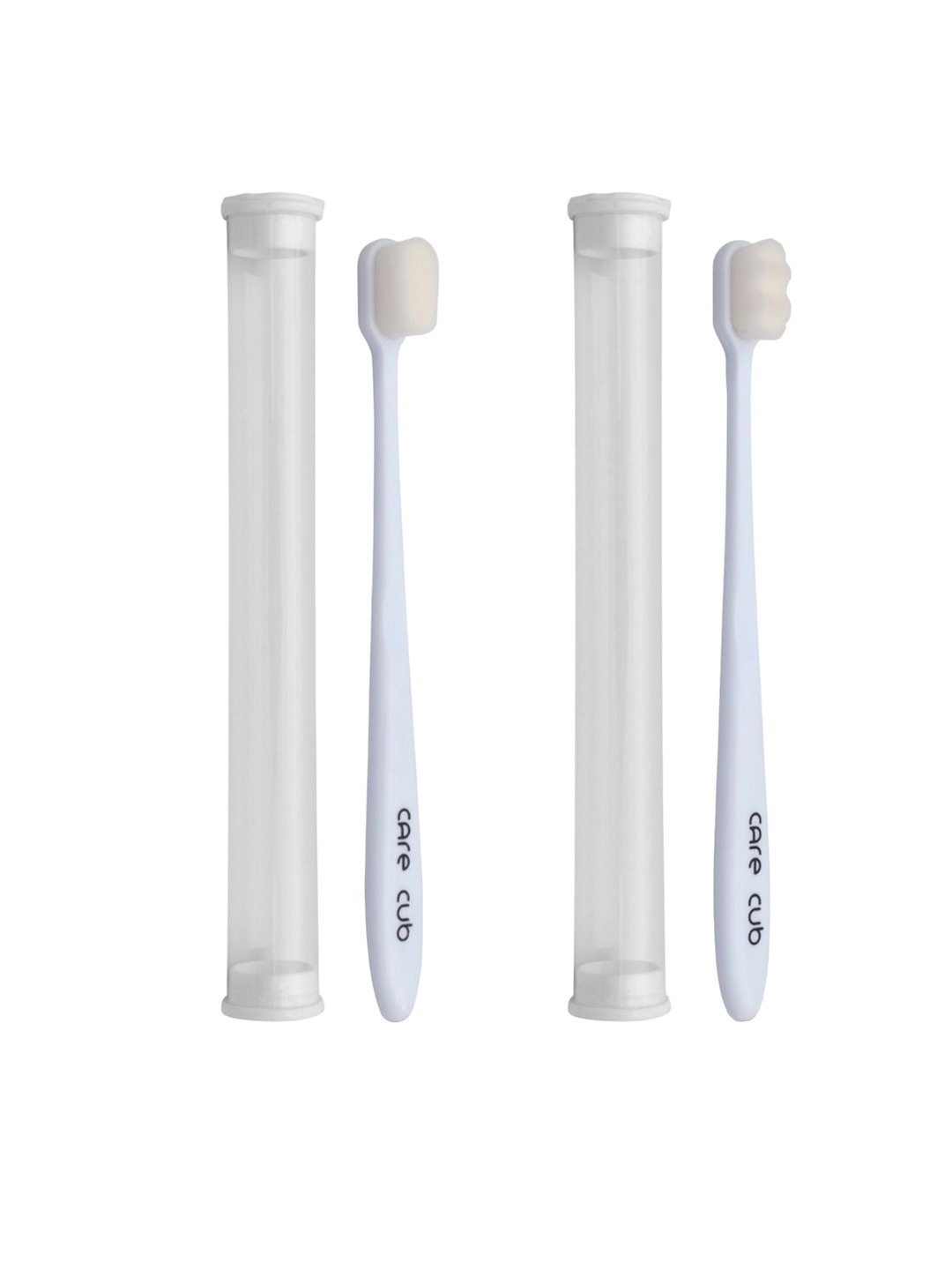 

CARE CUB Set Of 2 Flat & ZigZag Ultra Soft Nano Bristles Toothbrush - White