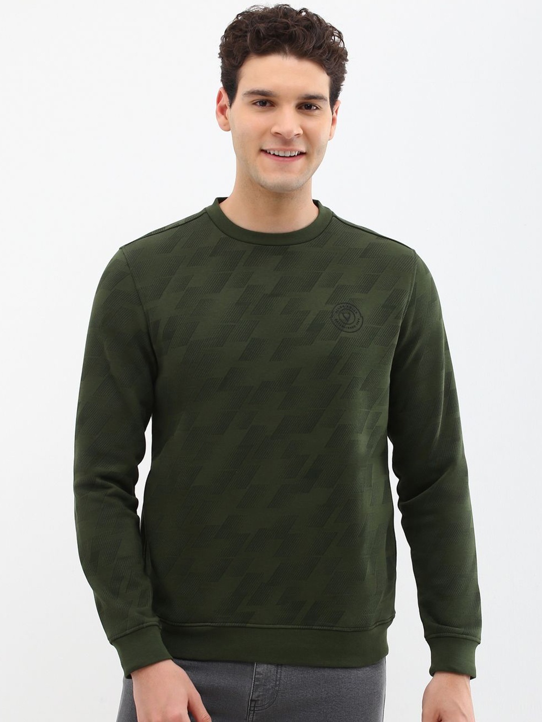 

Allen Solly Men Printed Pullover Sweatshirt, Olive