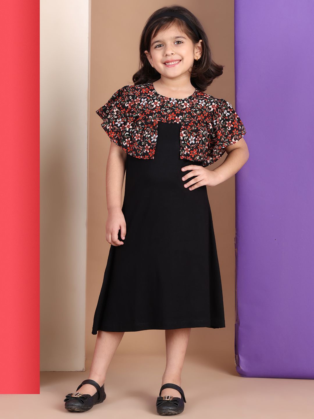 

Baawri Fit & Flare Girls Casual Dress, Black