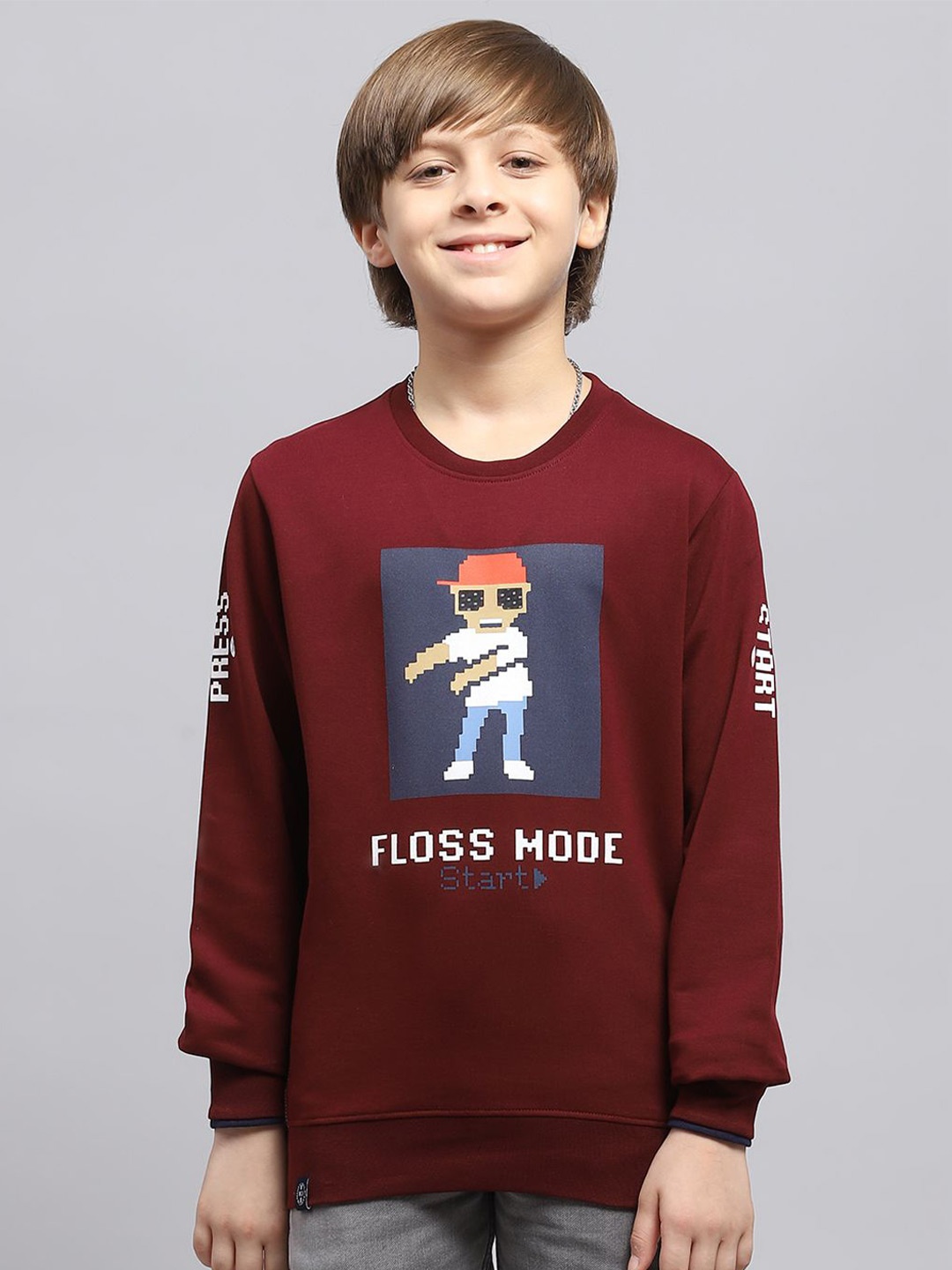 

Monte Carlo Boys Printed Pullover Sweatshirt, Maroon