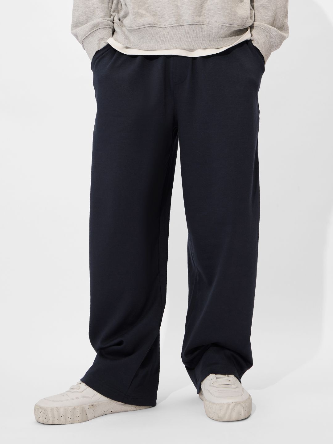 

The Souled Store Men Mid Rise Track Pant, Navy blue