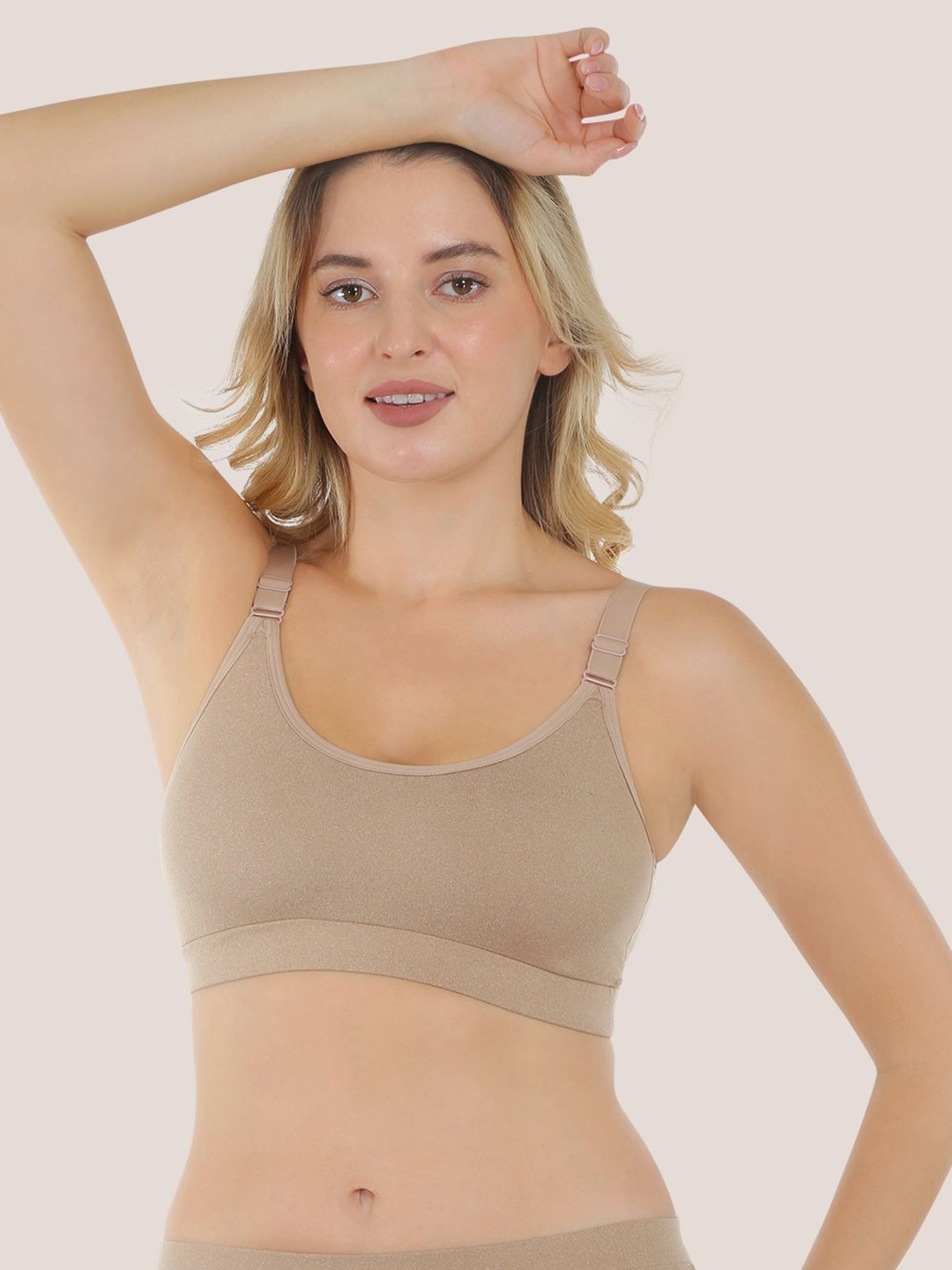 

POOJA RAGENEE Full Coverage Cotton T-shirt Bra, Beige