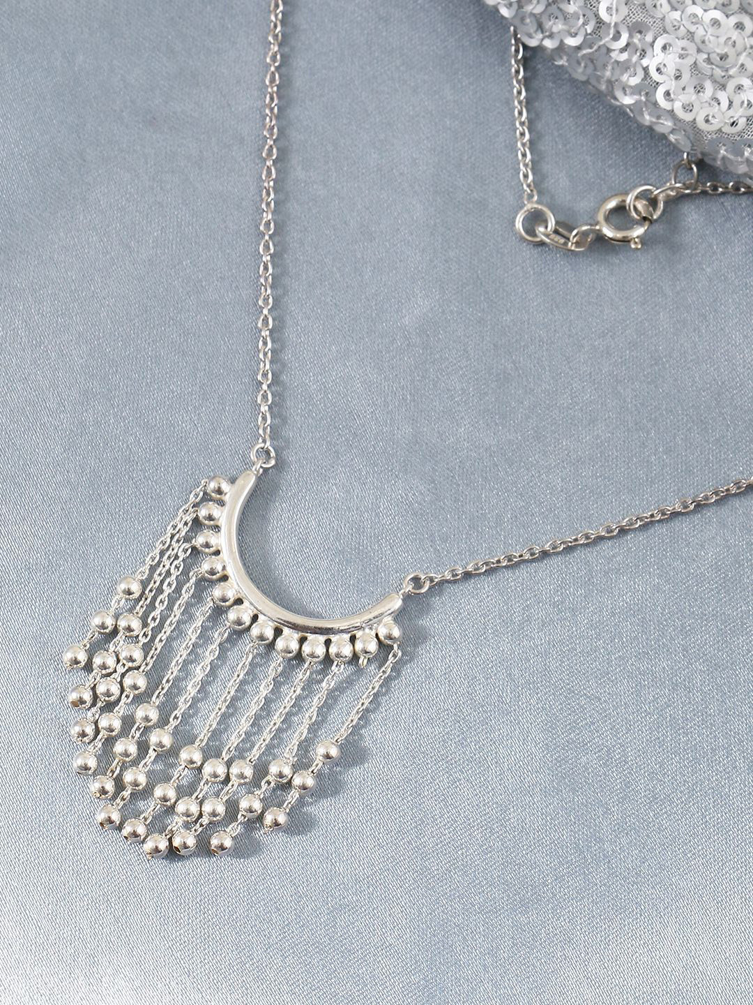 

House of Pataudi 925 Sterling Silver Plated Banjara Gypsy Boho Bead Meenakari Necklace