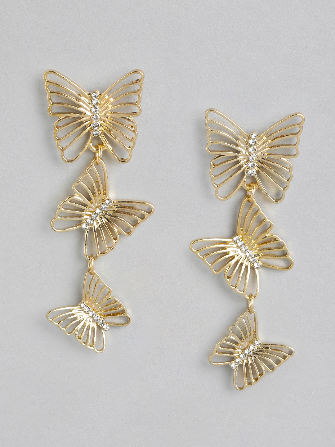 

Forever New Gold-Plated Butterfly Shaped Drop Earrings