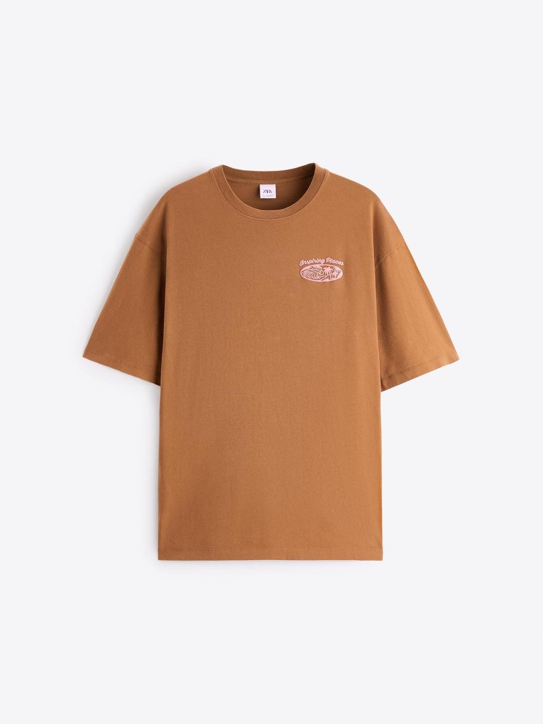 

ZARA Men Brown Tshirts