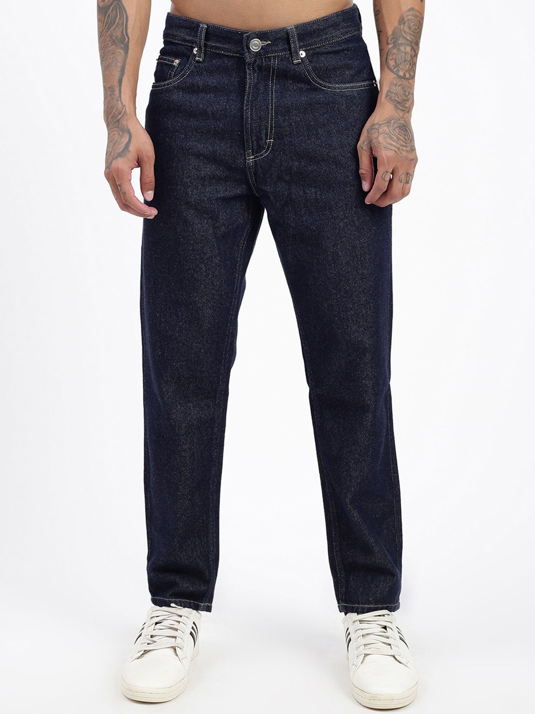 

SHOWOFF Men Navy Blue Cotton Comfort Slim Fit Jeans