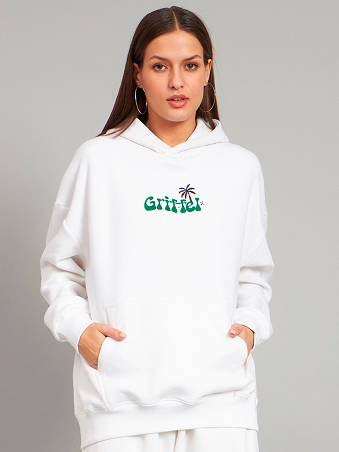 

GRIFFEL Women Printed Sweatshirt, White