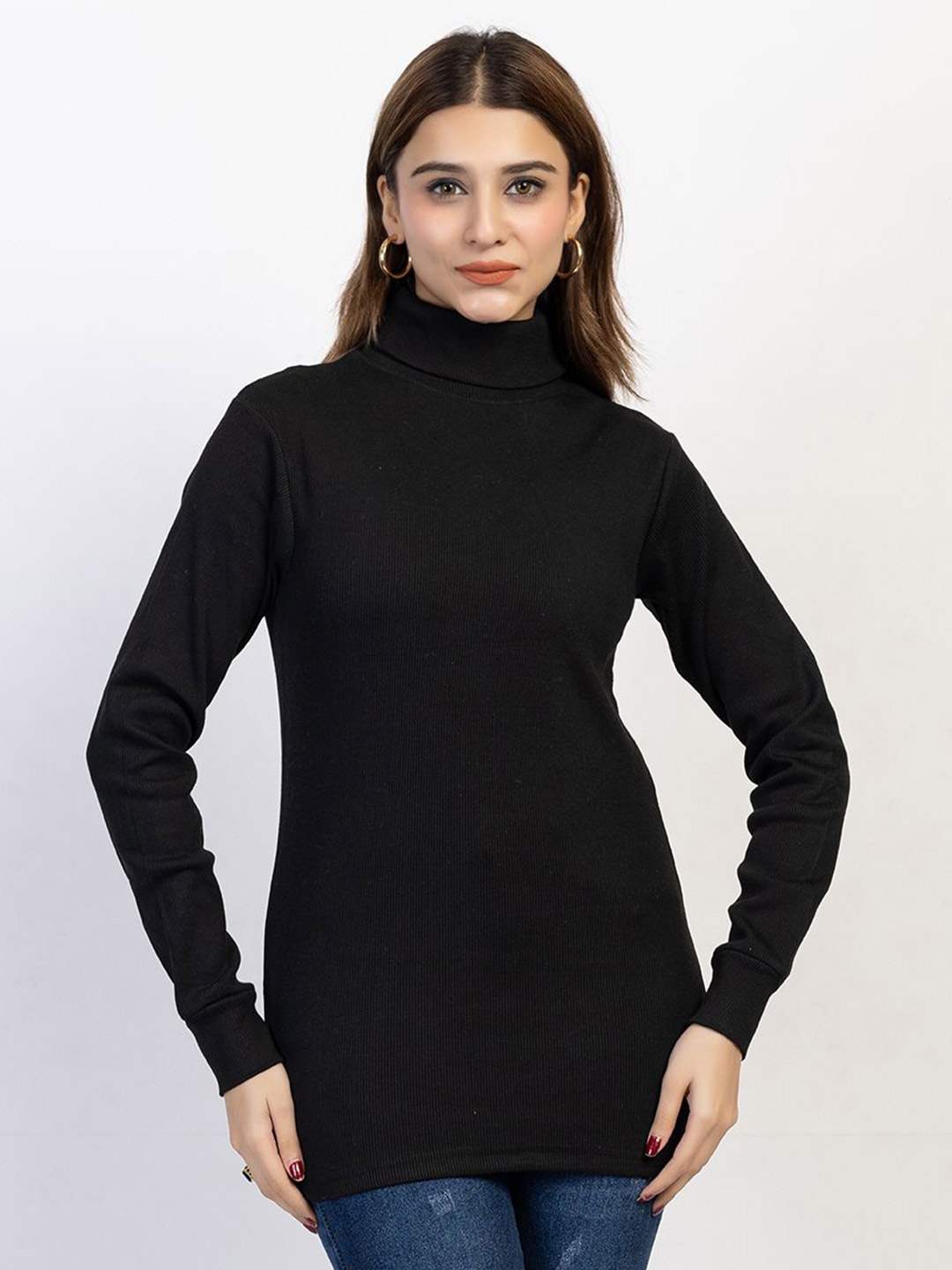 

GEE 5 Women Turtle Neck Pullover Sweaters, Black