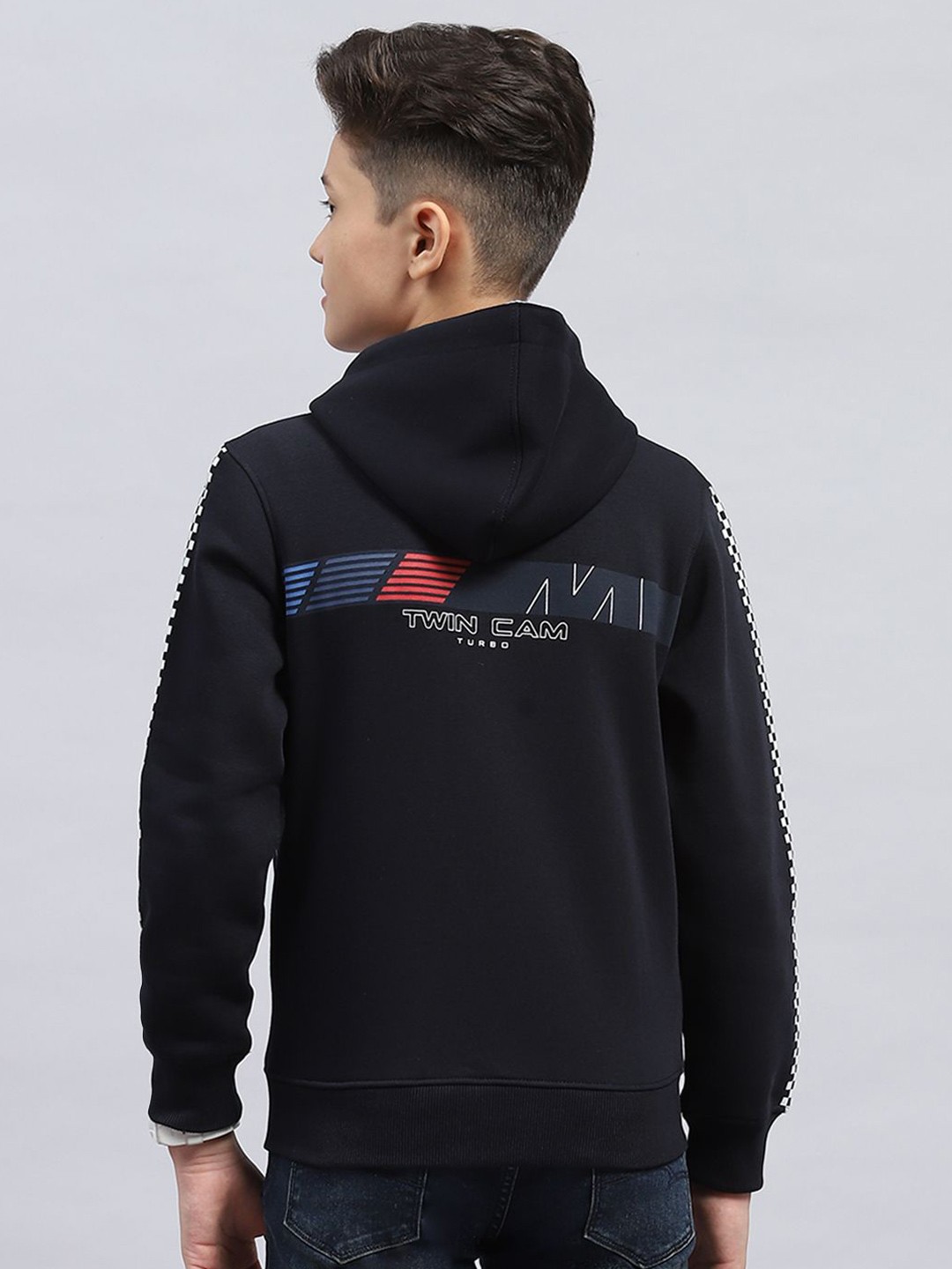 

Monte Carlo Boys Printed Hooded Cotton Sweatshirt, Navy blue