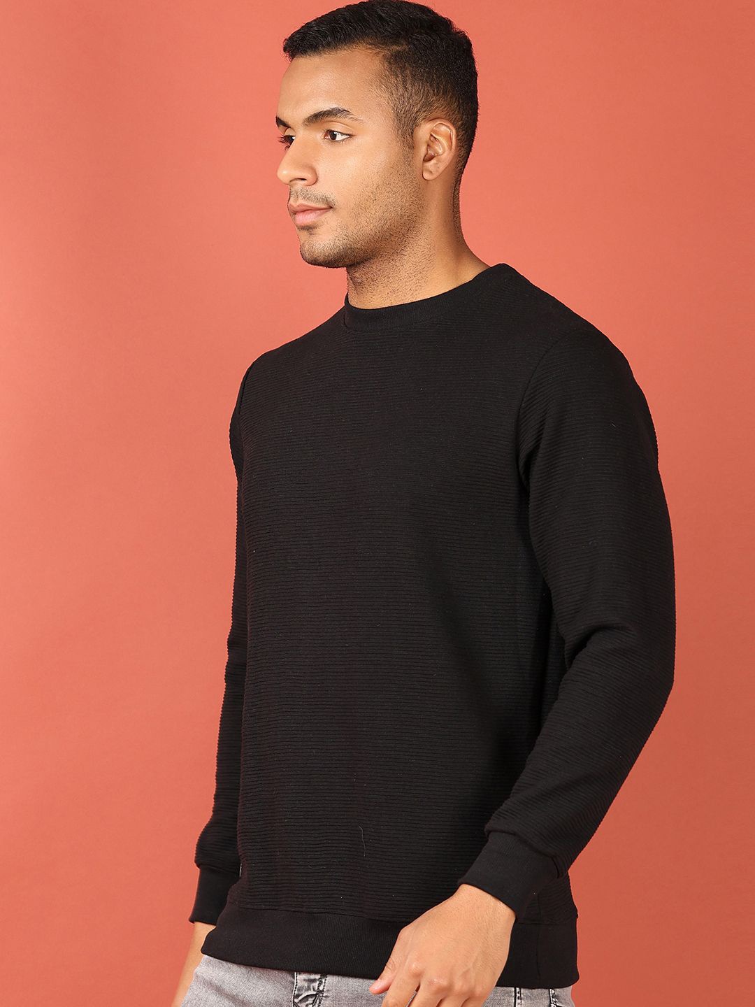 

V-Mart Men Cotton Sweatshirt, Black
