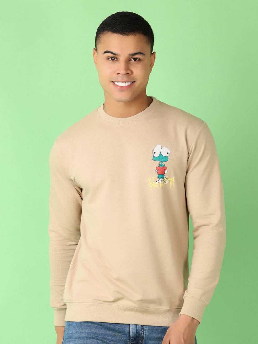 

V-Mart Men winters Cotton Sweatshirt, Peach