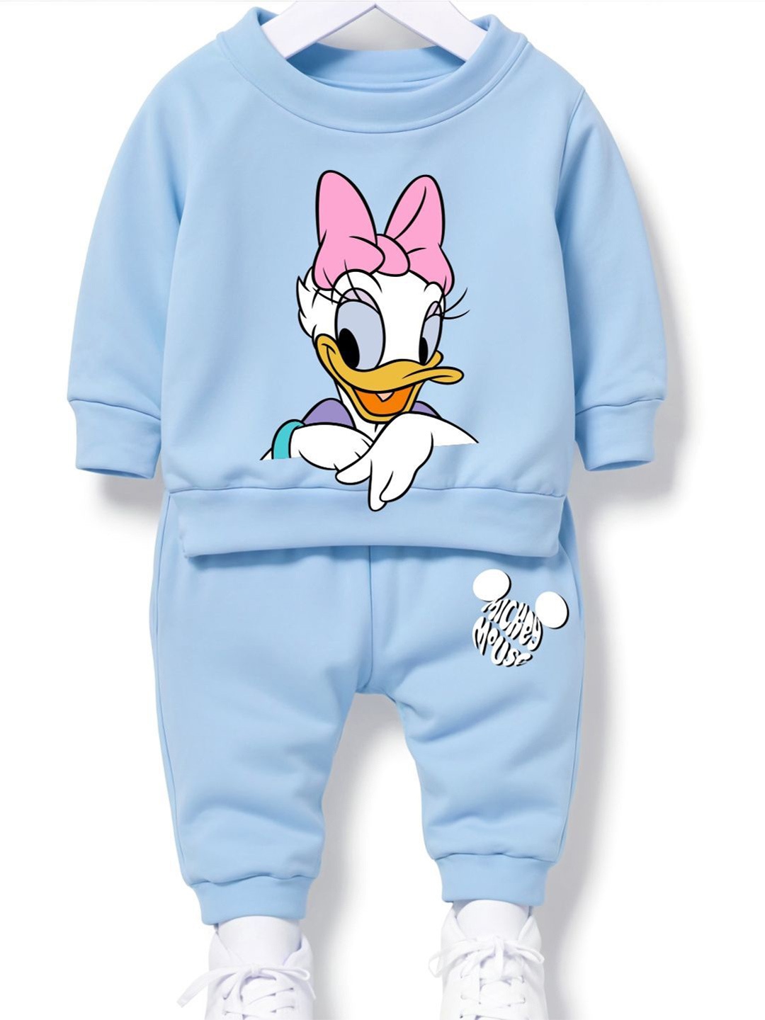 

x2o Infants Daisy Duck Graphic Printed Round Neck Sweatshirt With Joggers, Blue