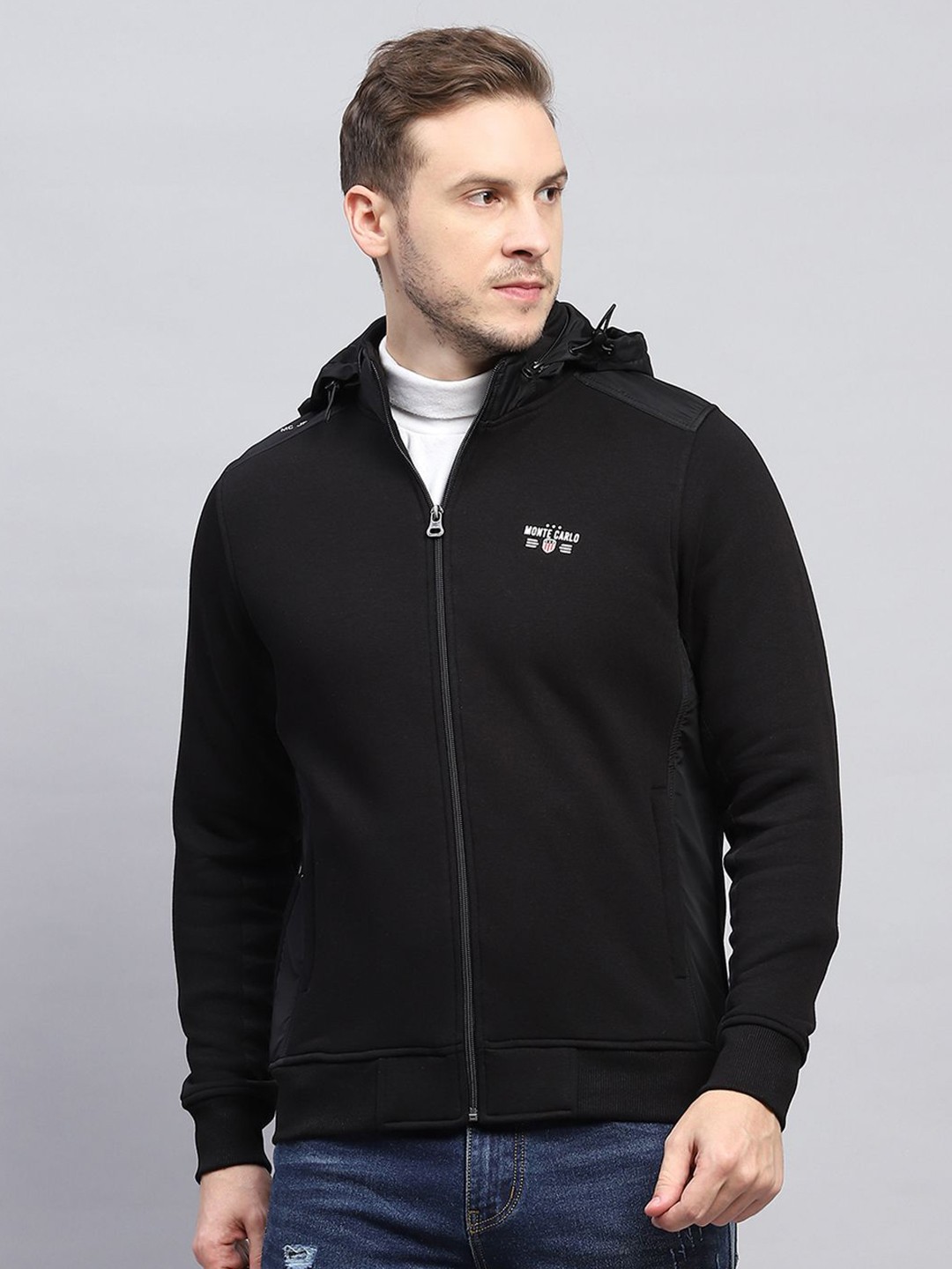

Monte Carlo Men Detachable Hood Sweatshirt, Black