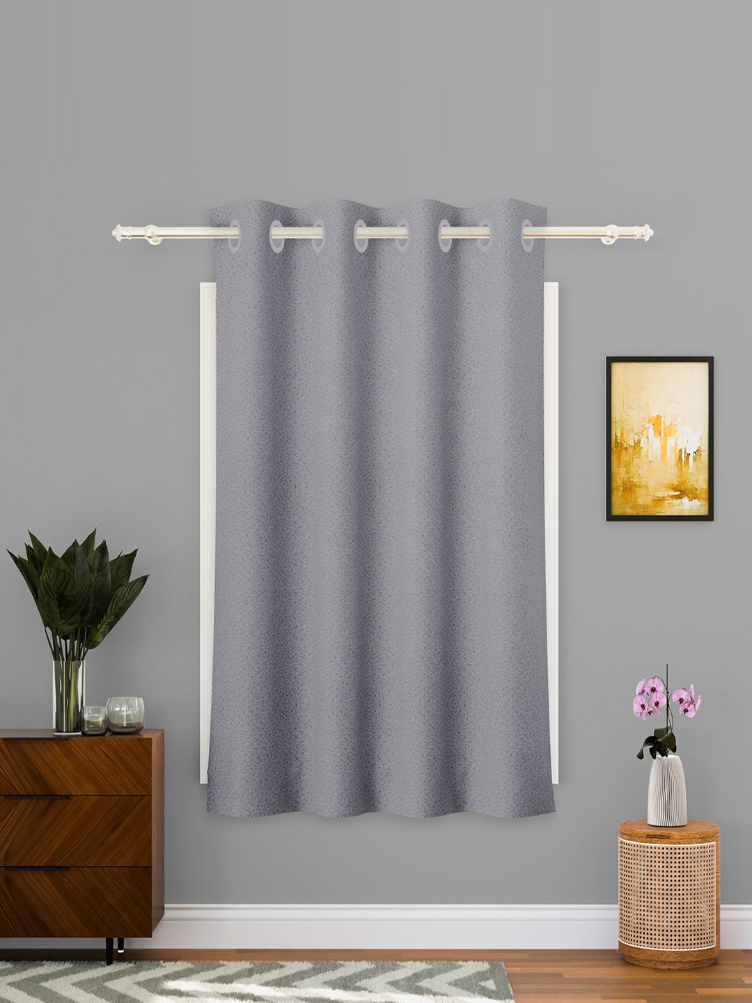 

Kuber Industries Grey Cotton Window Curtain