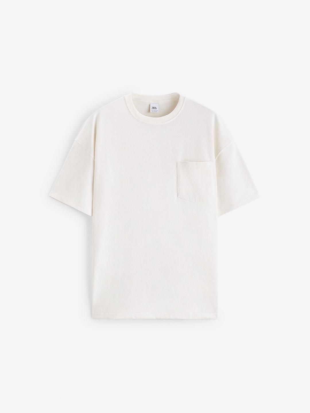 

ZARA Men Beige Tshirts
