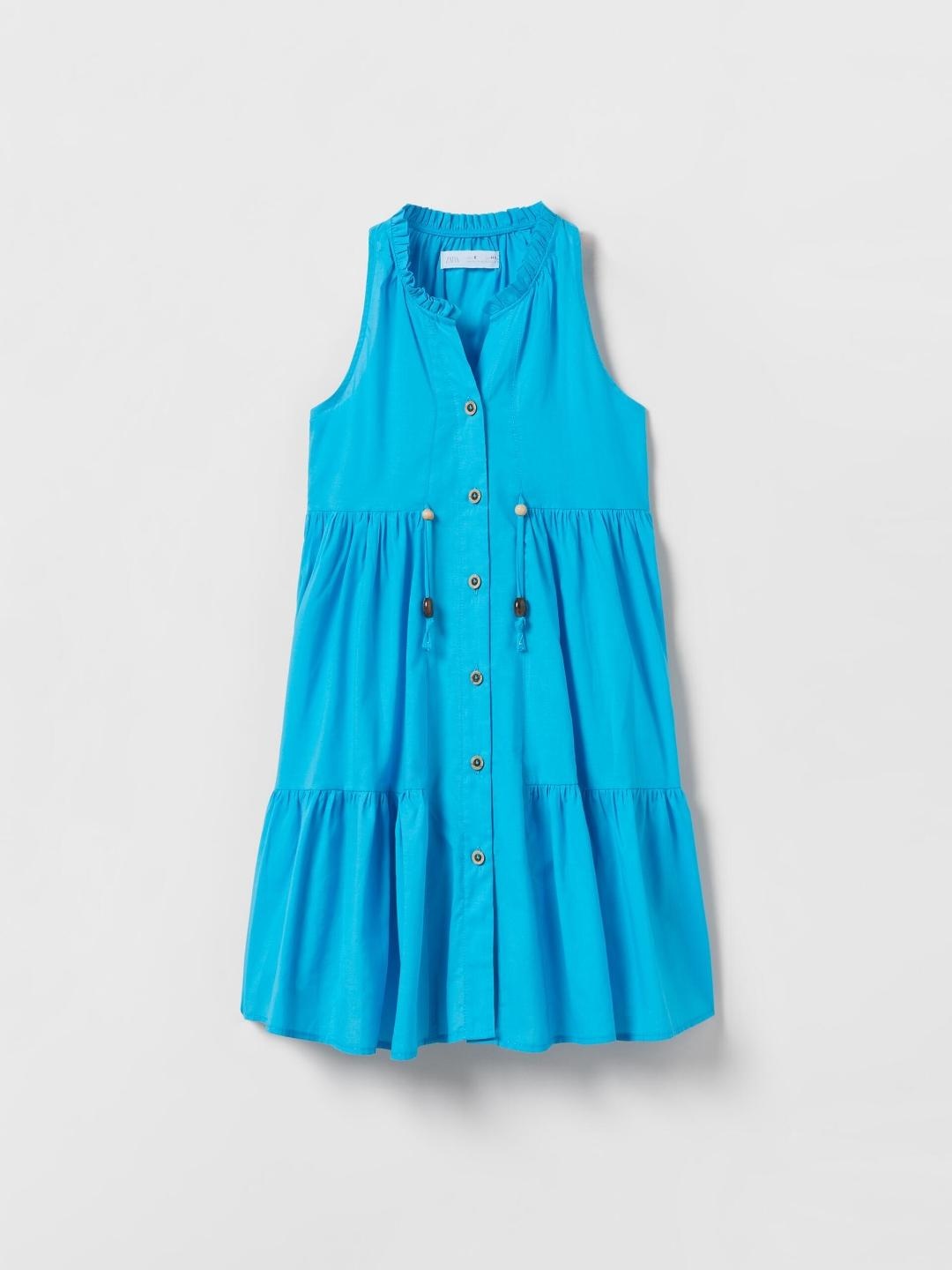 

ZARA Girls Turquoise Blue Dresses
