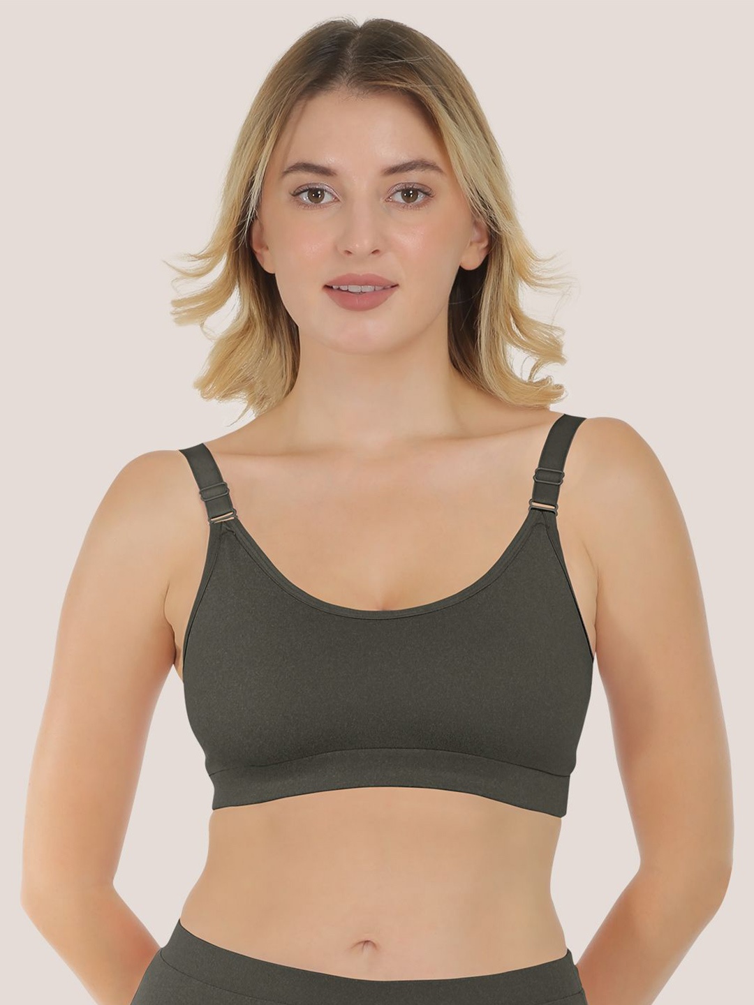 

POOJA RAGENEE Cotton Full Coverage Non Padded Bra, Grey