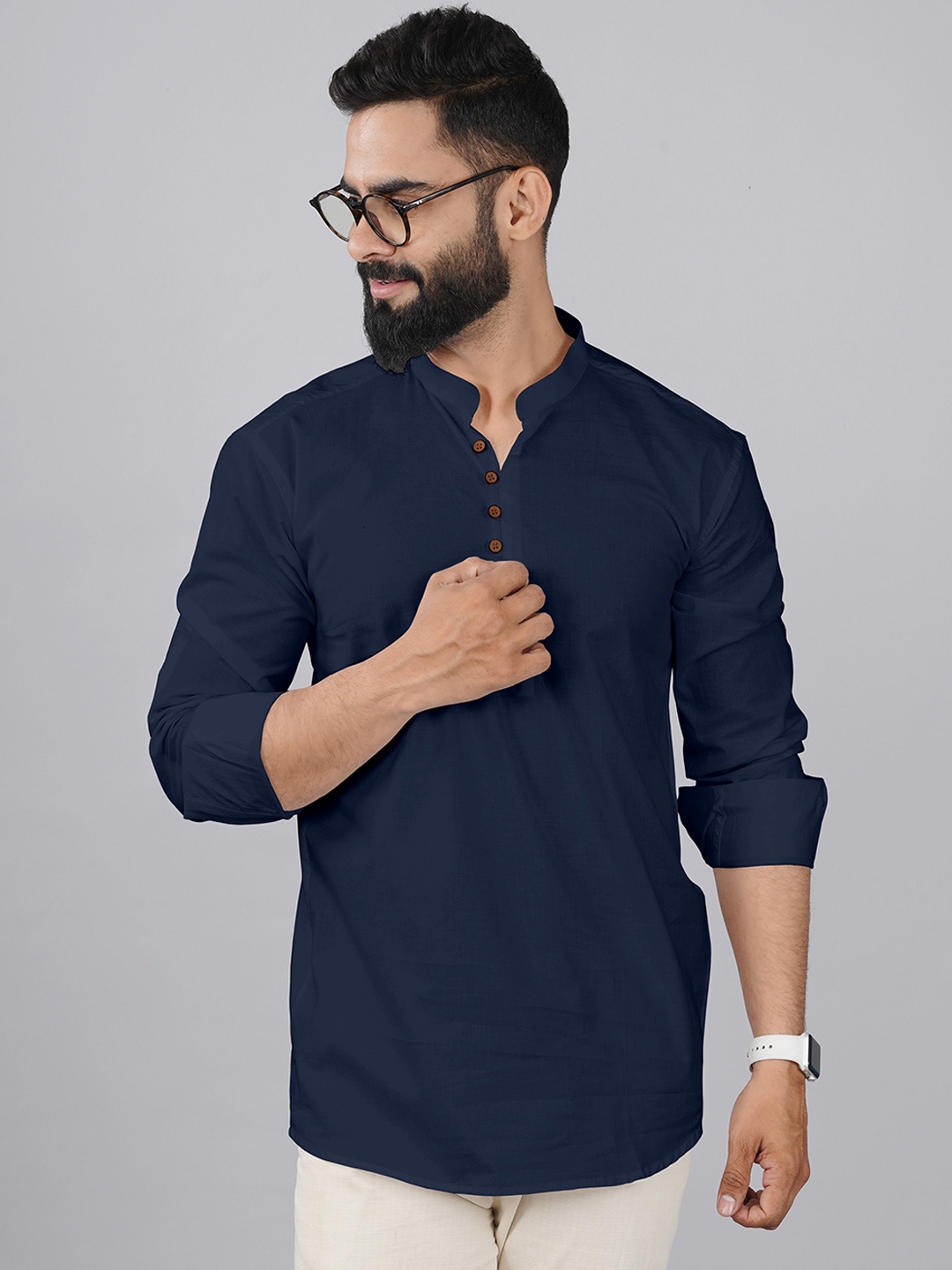 

FINIVO FASHION Men Kurta, Navy blue