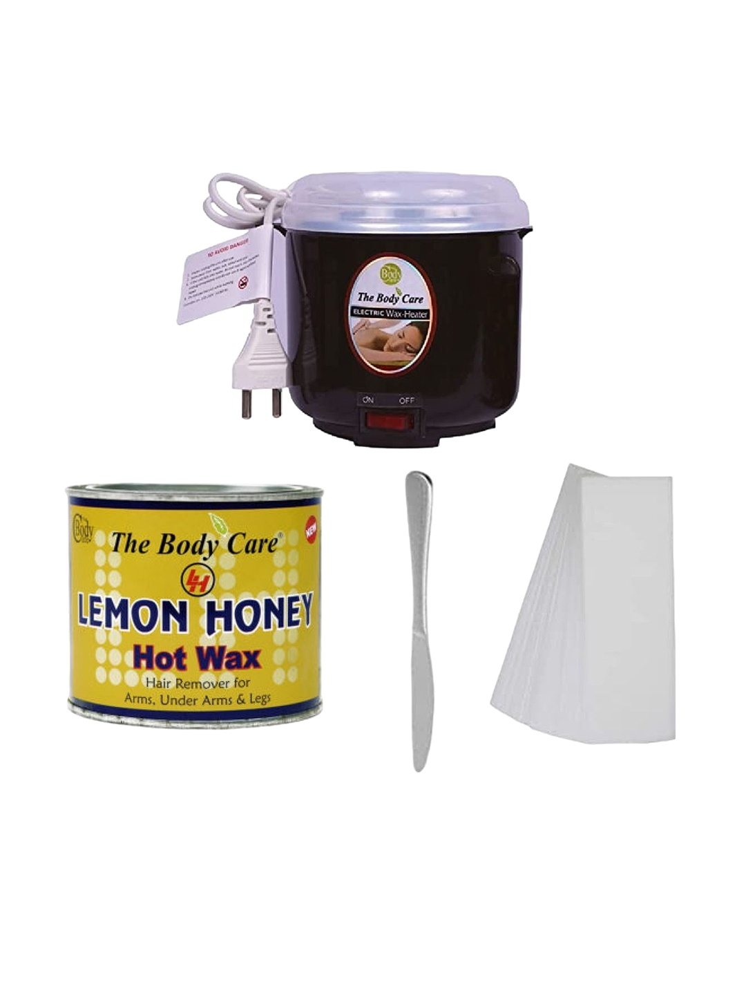 

The Body Care Lemon Honey Hot Wax Strips With Heater & Knife- 600 g, White