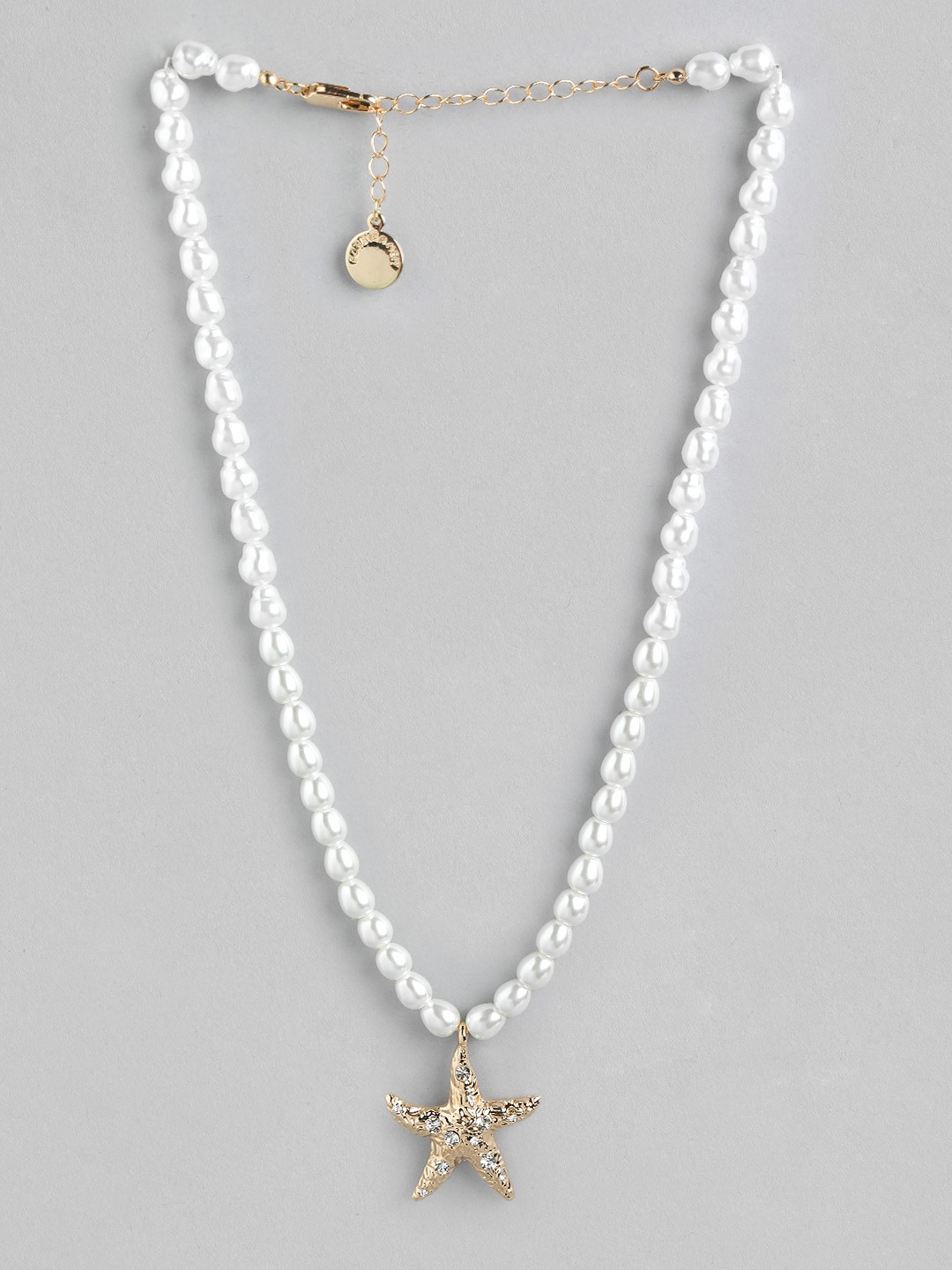 

Forever New Gold-Plated Beaded Starfish Necklace, Off white