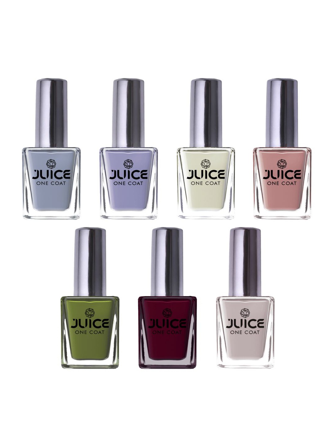 

JUICE Set Of 7 One Coat Nail Paints - 11 ml Each - X01- X02-X03- X14 - X15 - X16 - X17, White