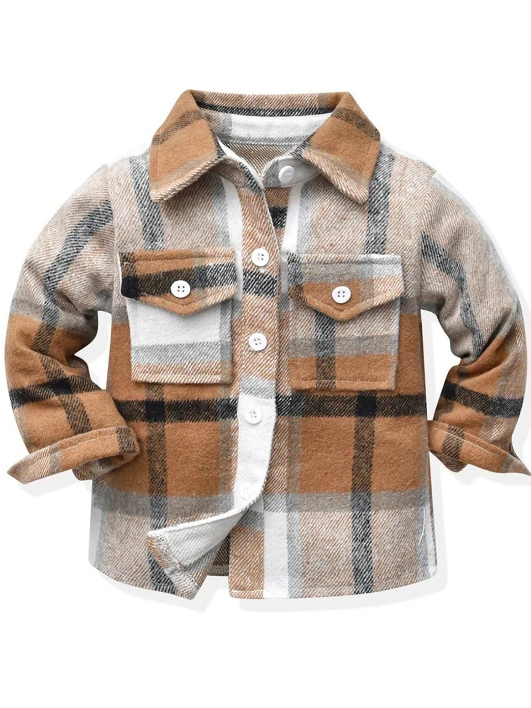 

TrendyKid Boys Comfort Opaque Checked Casual Shirt, Brown