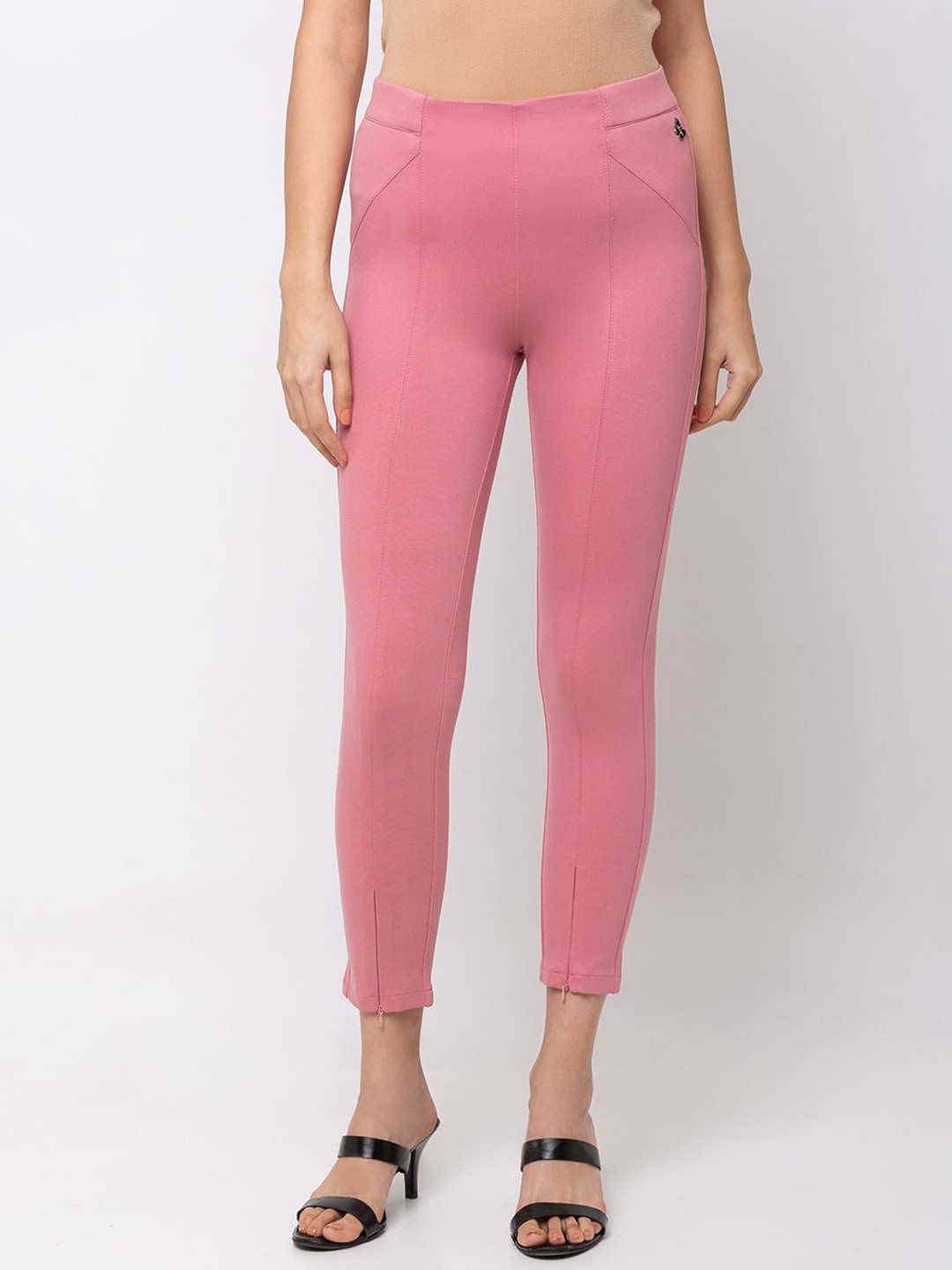 

SHECZZAR Women Skinny Fit Jeggings, Pink