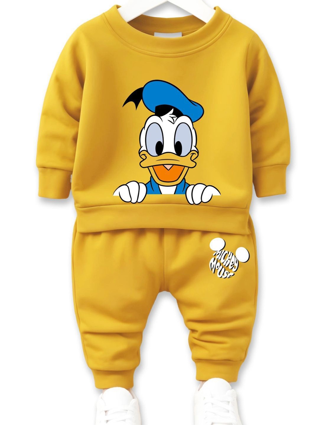 

x2o Infants Donald Duck Graphic Printed Round Neck Sweatshirt With Joggers, Yellow