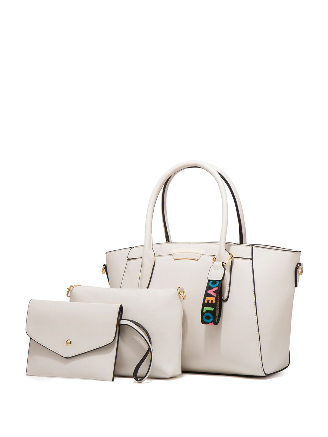 

RAVE PU Oversized Swagger Handheld Bag with Bow Detail, White