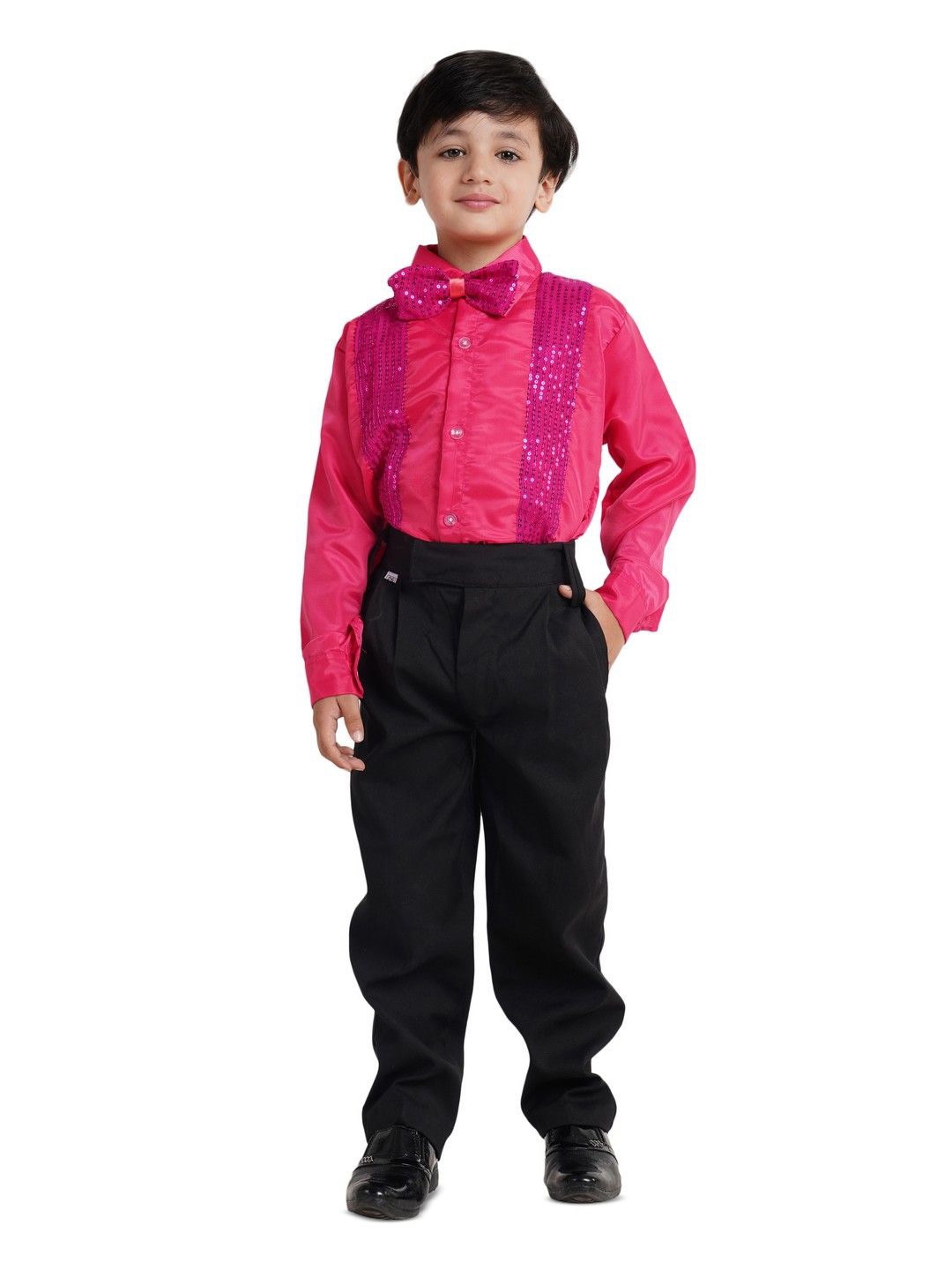 

Kaku Fancy dresses Boys Standard Spread Collar Solid Casual Shirt, Pink