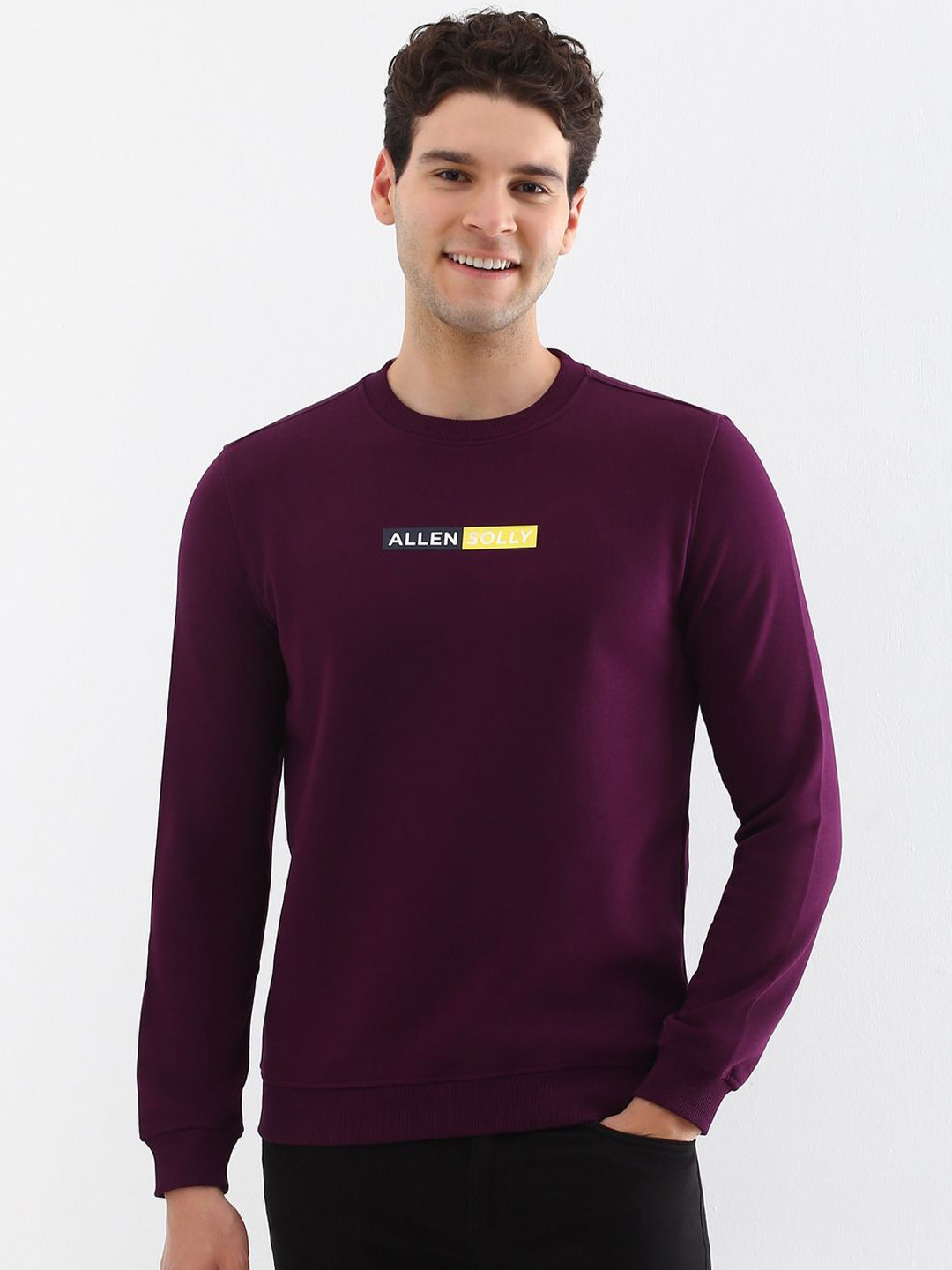 

Allen Solly Men Printed Cotton Pullover Sweatshirt, Purple