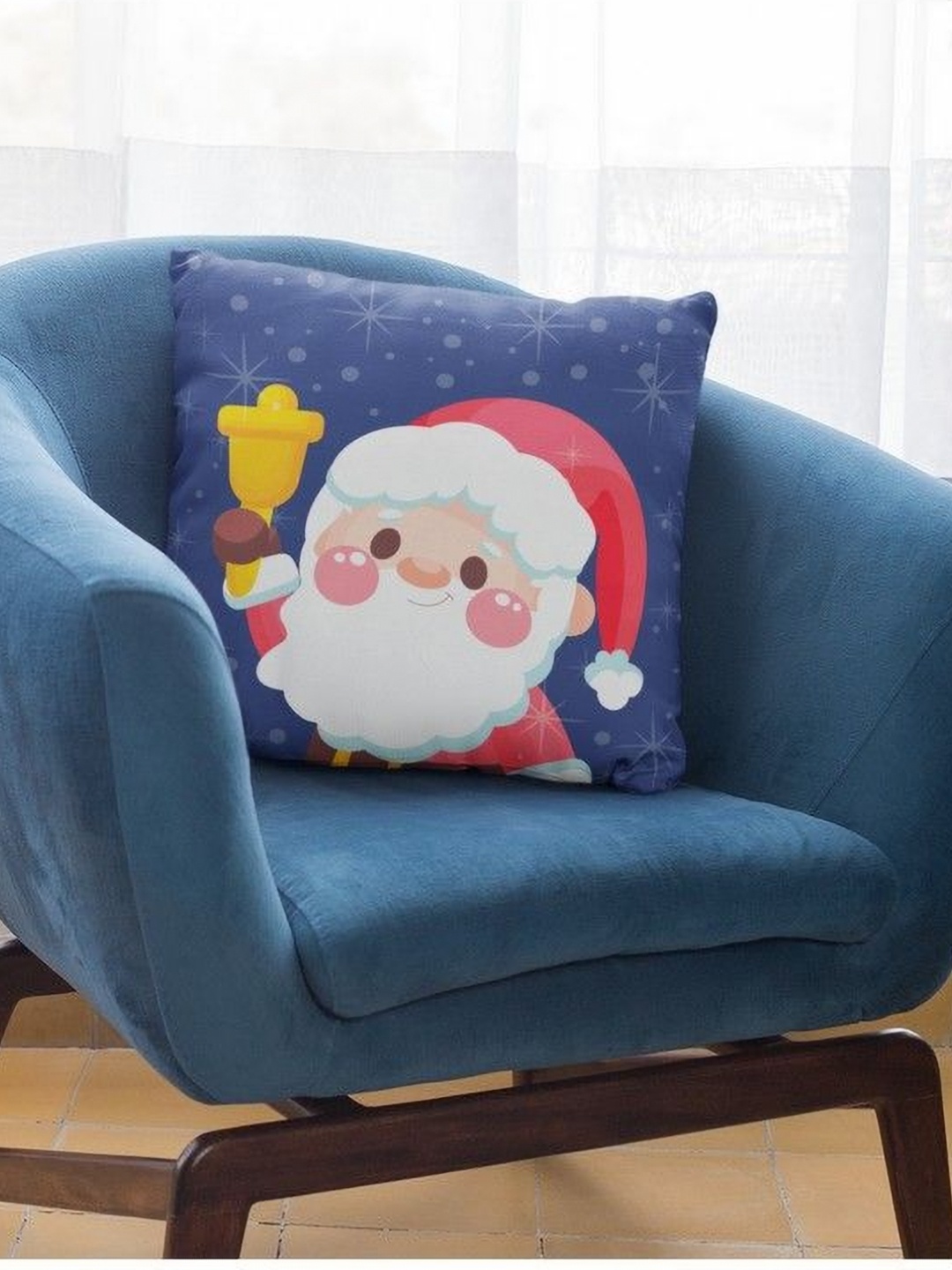 

THEYAYACAFE Blue & Red Velvet Square Cushion Covers