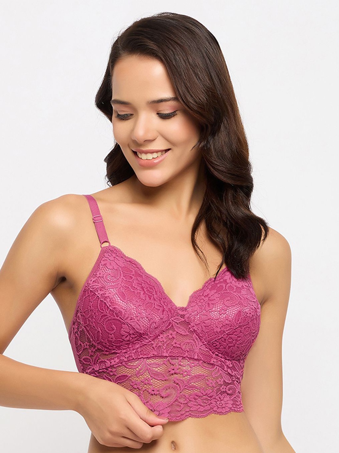 

Clovia Women Full Coverage Lightly Padded Bralette Bra, Pink