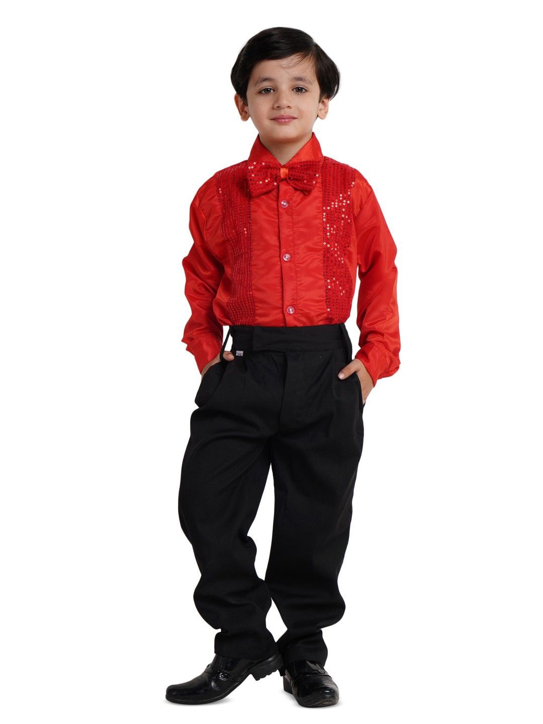 

Kaku Fancy dresses Boys Standard Spread Collar Solid Casual Shirt, Red