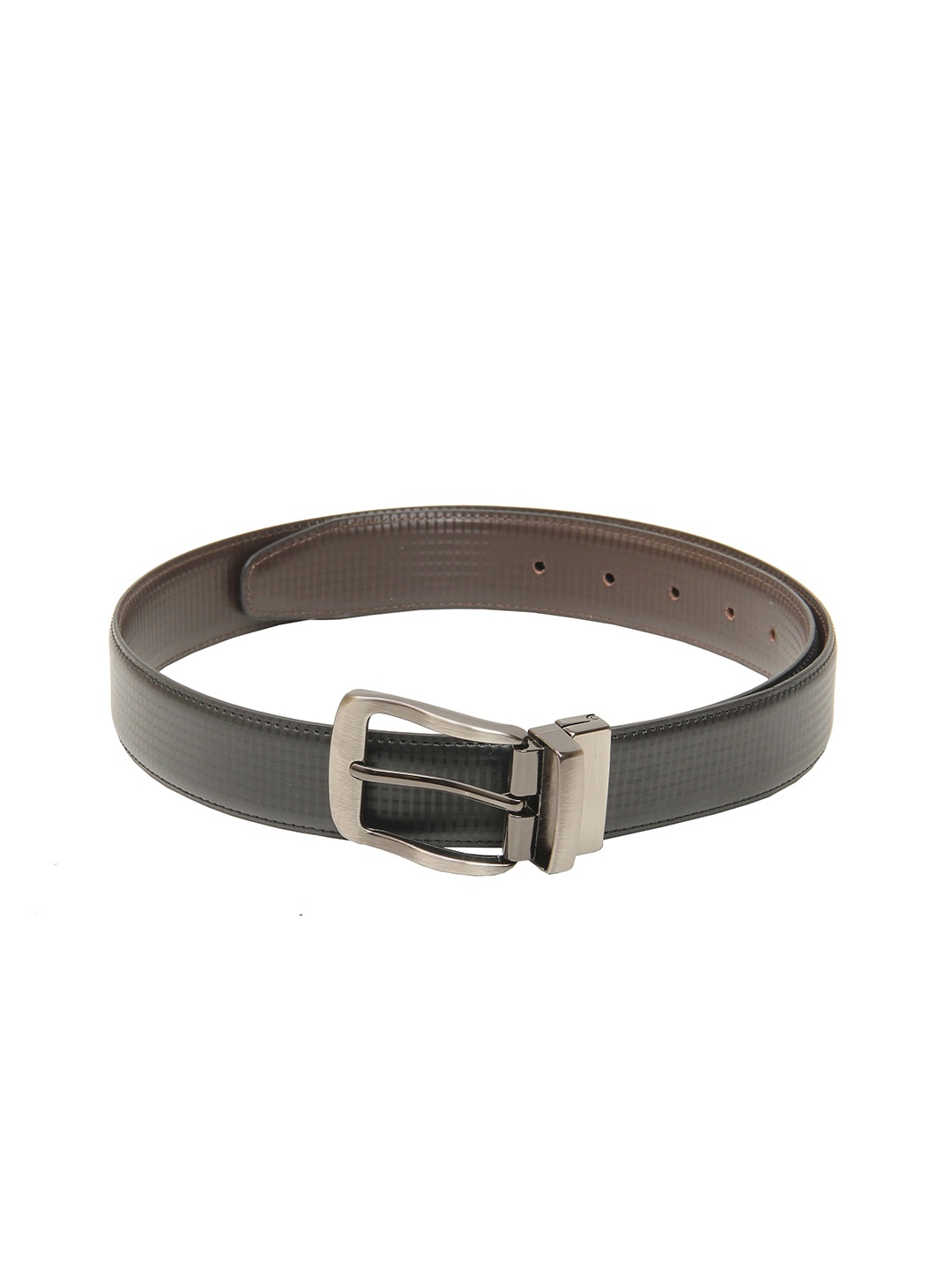 

Cazzano Men Leather Reversible Belt With Buckle Closure, Black