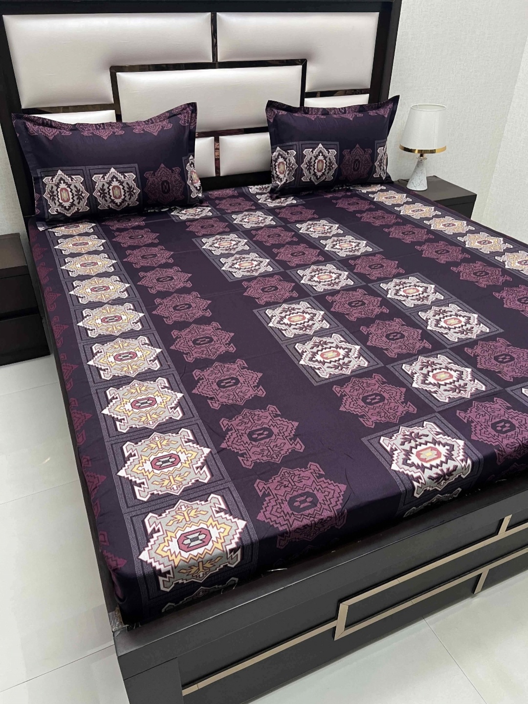 

Pure Decor Passion Fur Purple 330 TC Pure Cotton Queen Bedsheet-2.28 m x 2.55 m