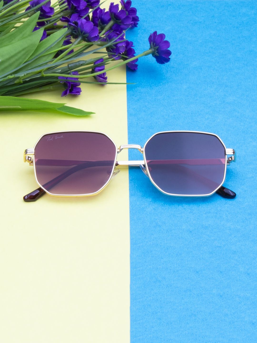 

Ted Smith Unisex Square Sunglasses with UV Protected Lens CHOPPER_C3, Brown