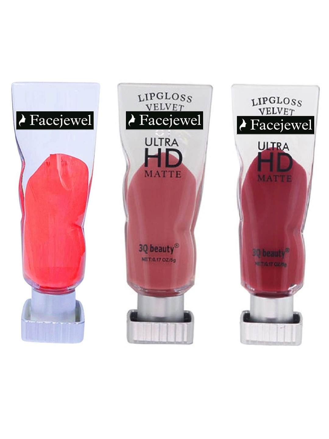 

Facejewel Set Of 3 Ultra HD Matte Lipstick - 4 ml Each Shade Red - Maroon