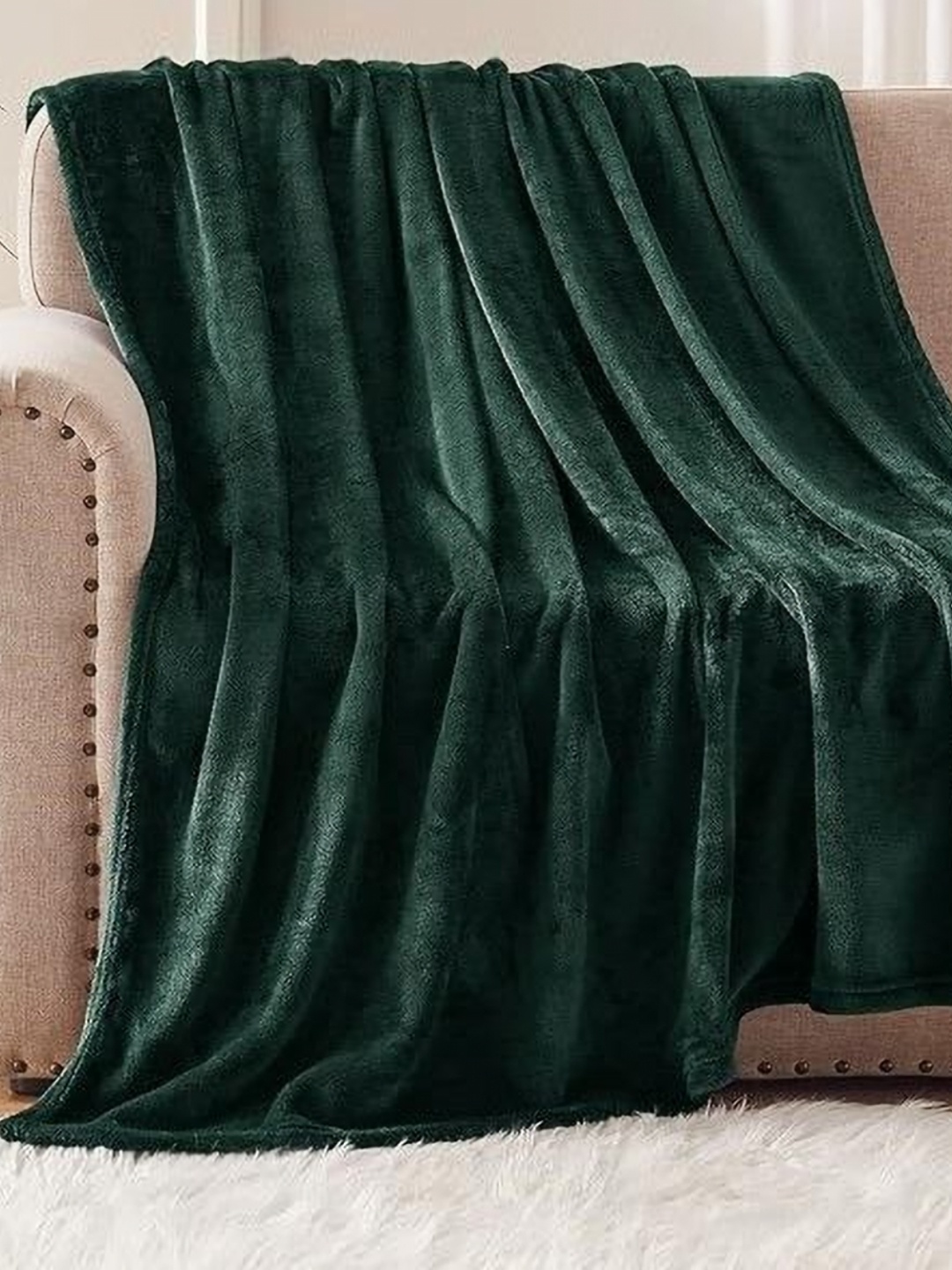 

MORADO Green 300 GSM Double Bed Blanket