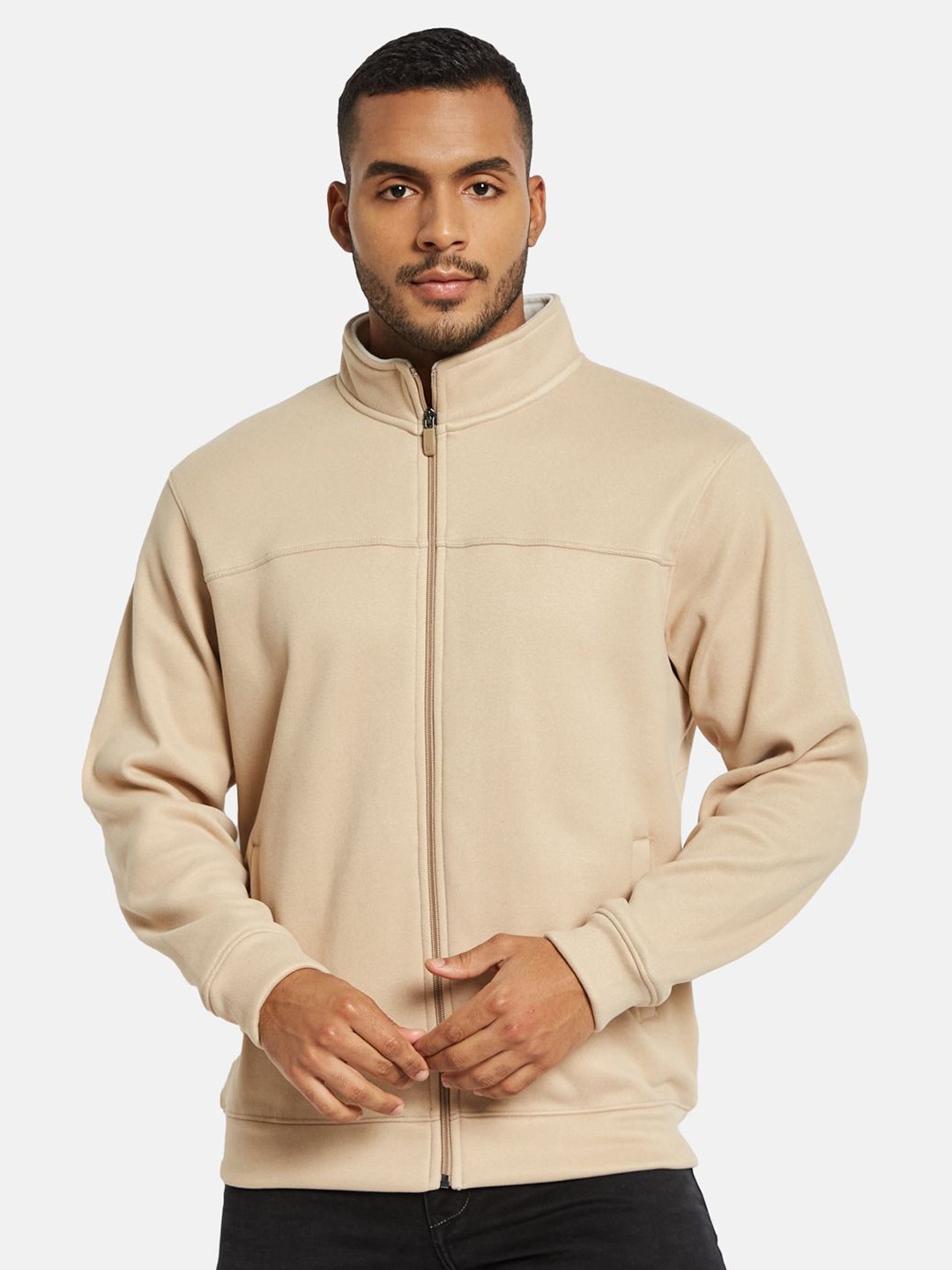 

Octave Men Front-Open Sweatshirt, Cream