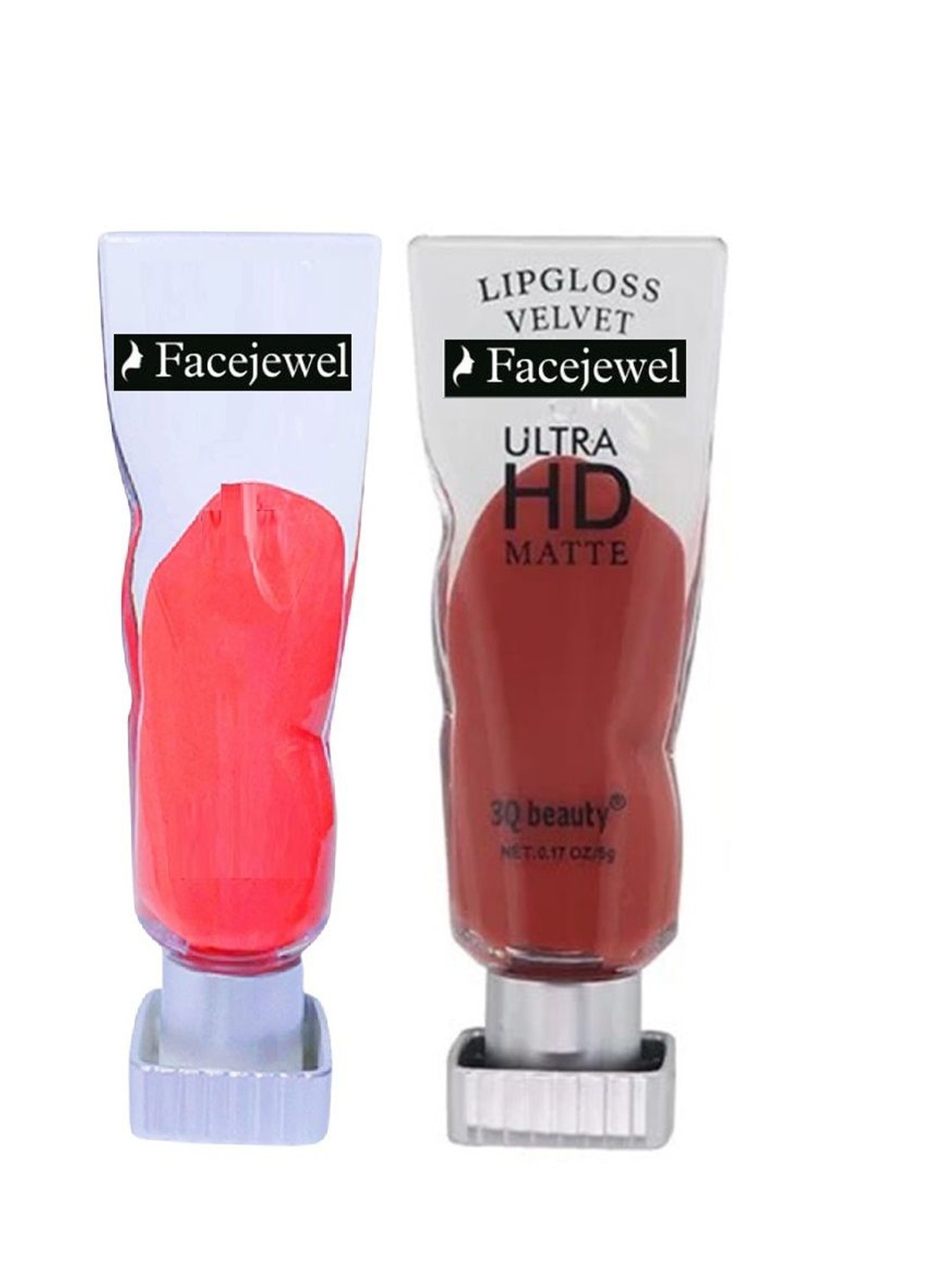 

Facejewel Set Of 2 Ultra HD Matte Lipstick - 4 ml Each Shade Red - Pink