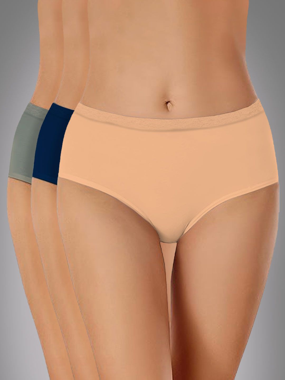 

Heelium Pack Of 3 Hipster Briefs P3-W-Brief-BGENBDG-M, Beige