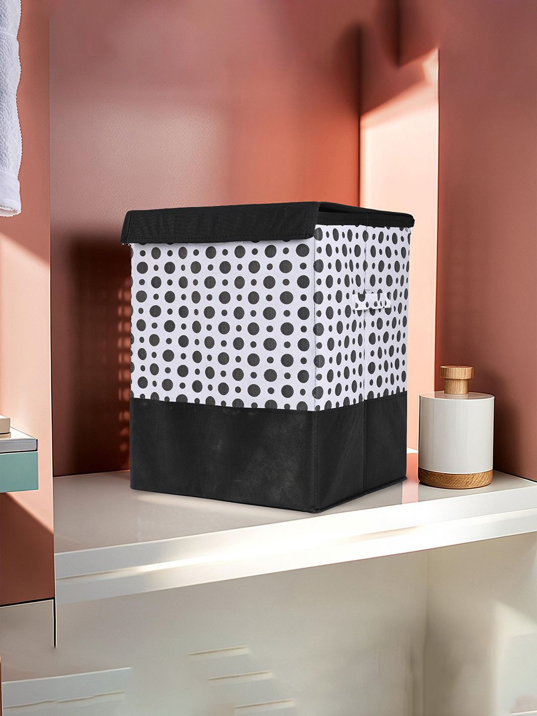 

Kuber Industries Black 2 Pieces Printed Foldable Laundry Bags