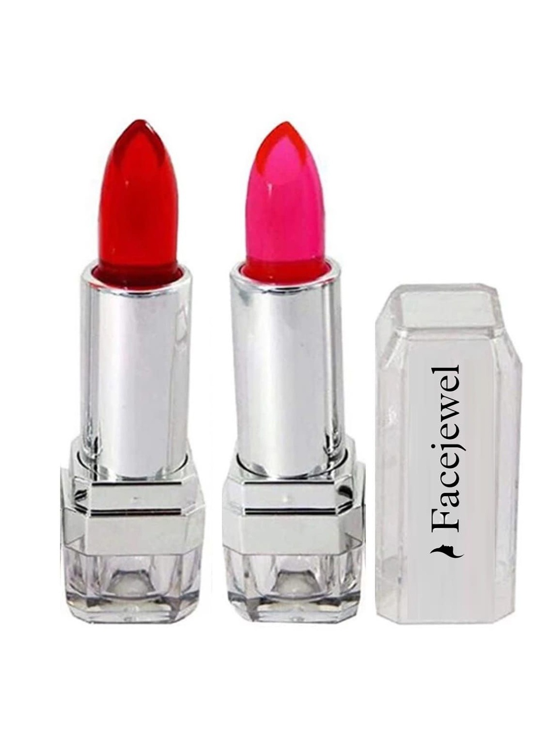 

Facejewel Set Of 2 Colour Change Gel Lip Gloss Lipstick- 3.5 g Each- Red- Pink