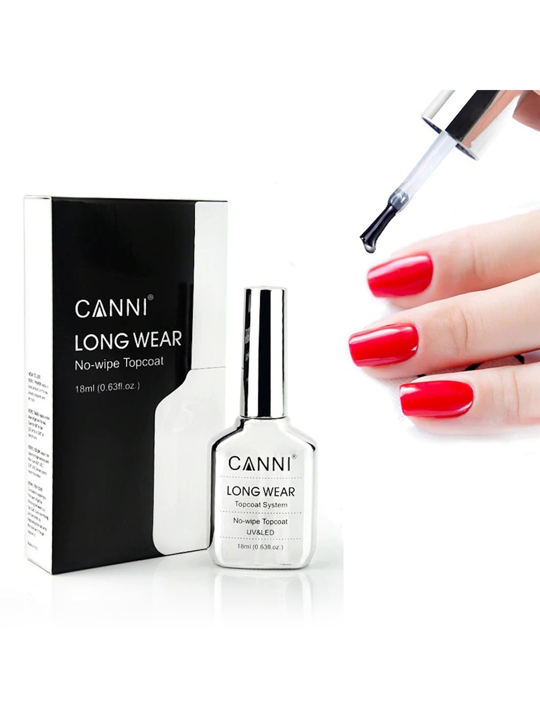 

CANNI Long Wear Topcoat System UV&LED Nail Polish- 18 ml- NW Top, Transparent