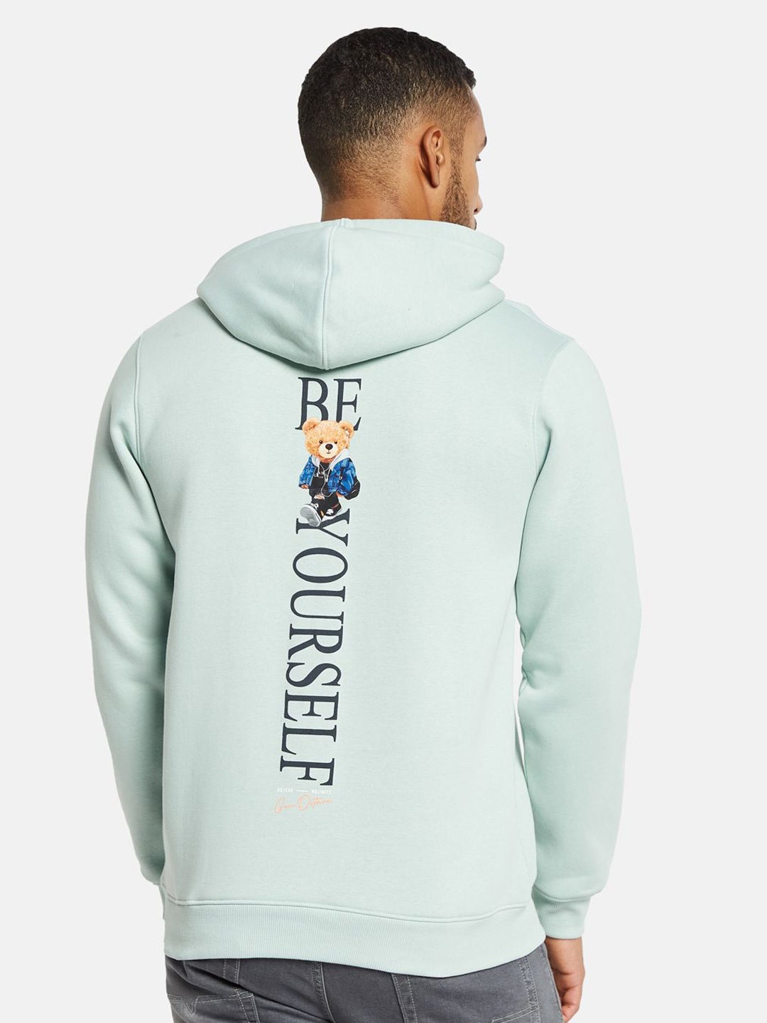 

Octave Men Graphic Printed Hooded Sweatshirt, Blue
