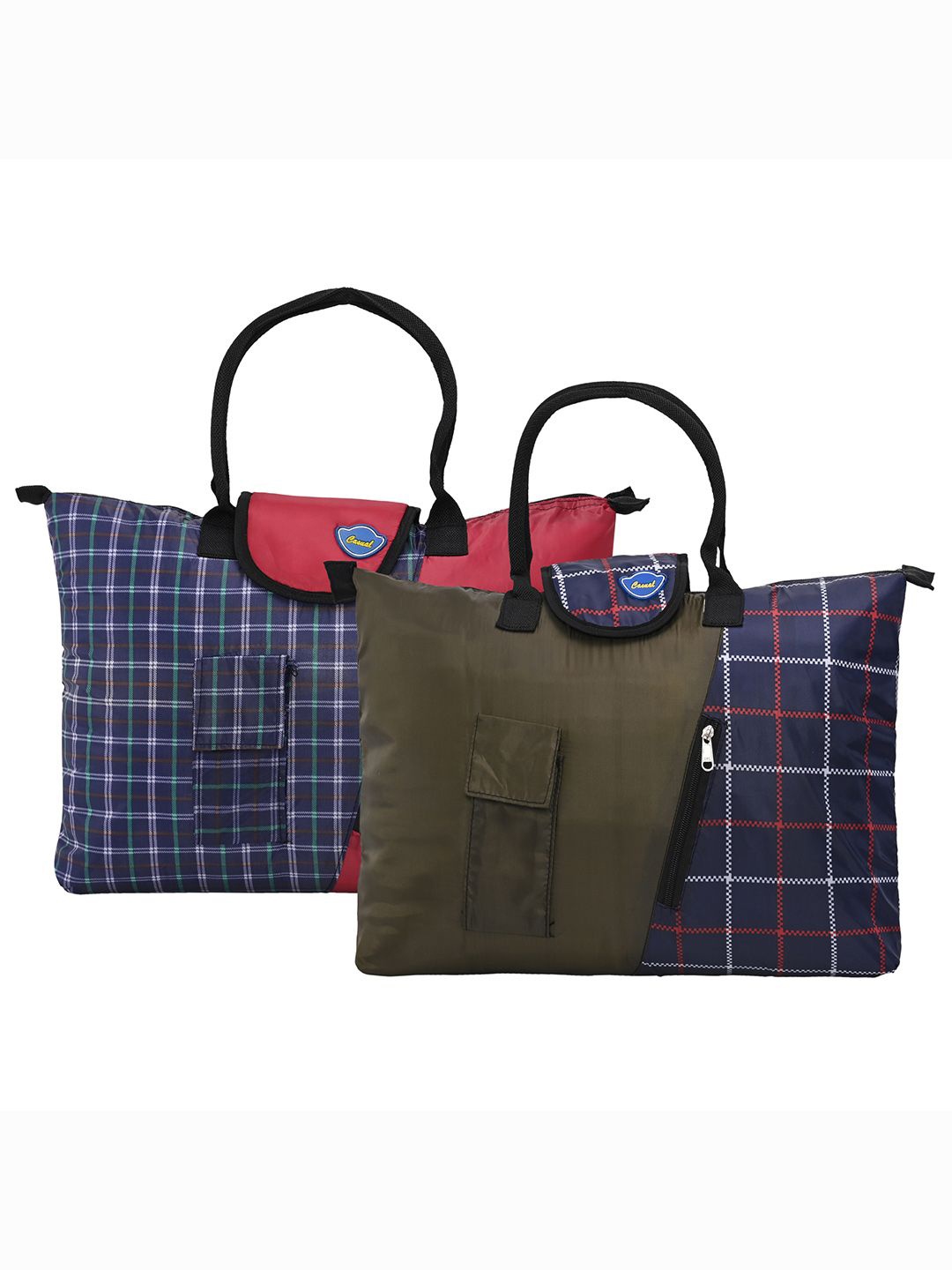

Kuber Industries Women Checked Structured Handheld Bags, Blue